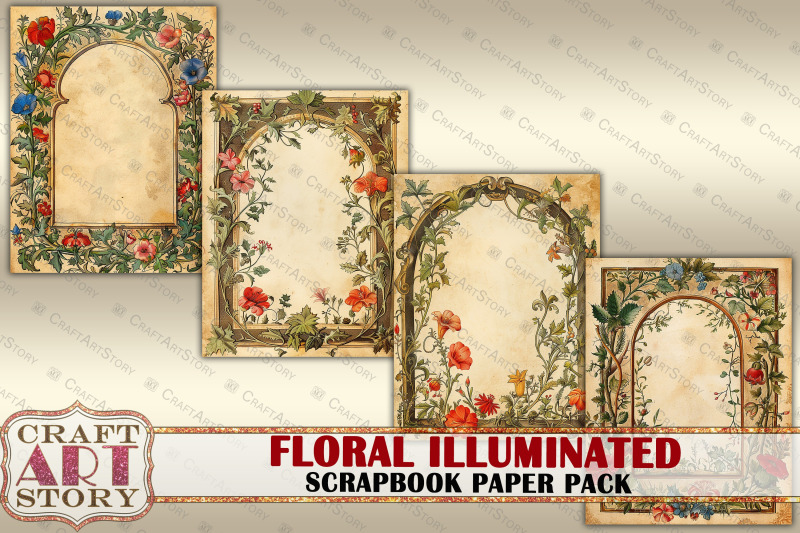 floral-illuminated-frame-journal-pages-border-scrapbook