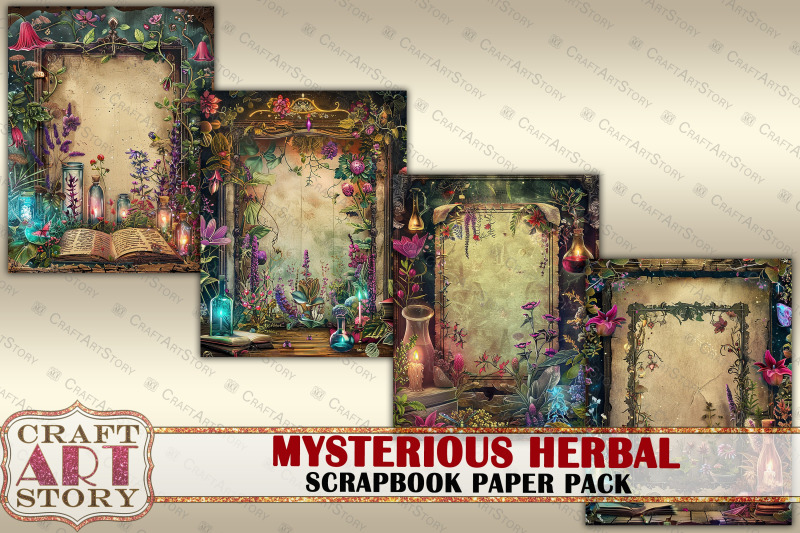 mysterious-herbal-frame-journal-pages-border-scrapbook