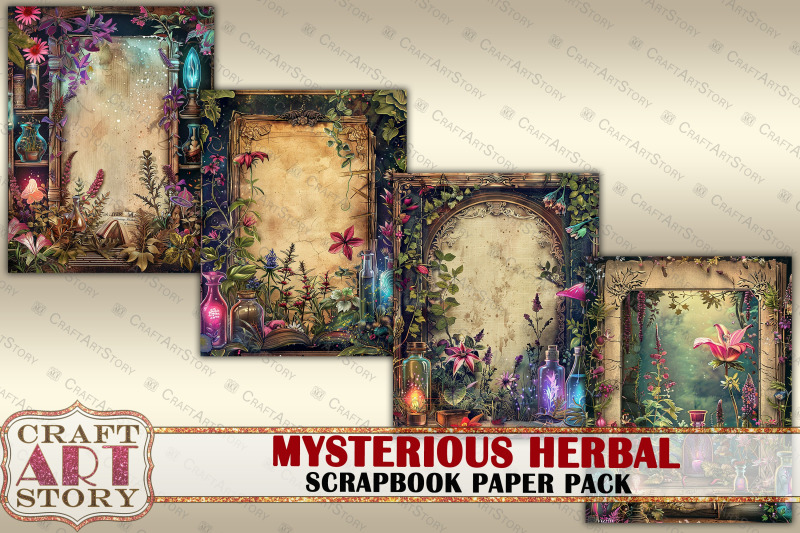 mysterious-herbal-frame-journal-pages-border-scrapbook