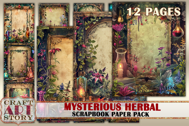 mysterious-herbal-frame-journal-pages-border-scrapbook