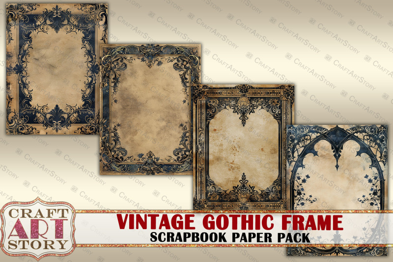 gothic-illuminated-frame-journal-pages-border-scrapbook