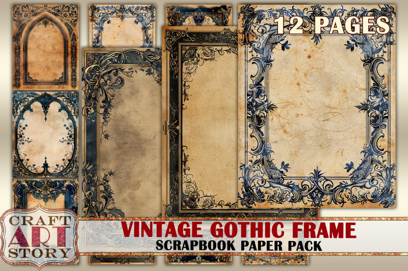 gothic-illuminated-frame-journal-pages-border-scrapbook