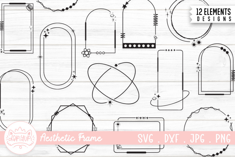 aesthetic-frame-minimal-element-set-clipart-bundle