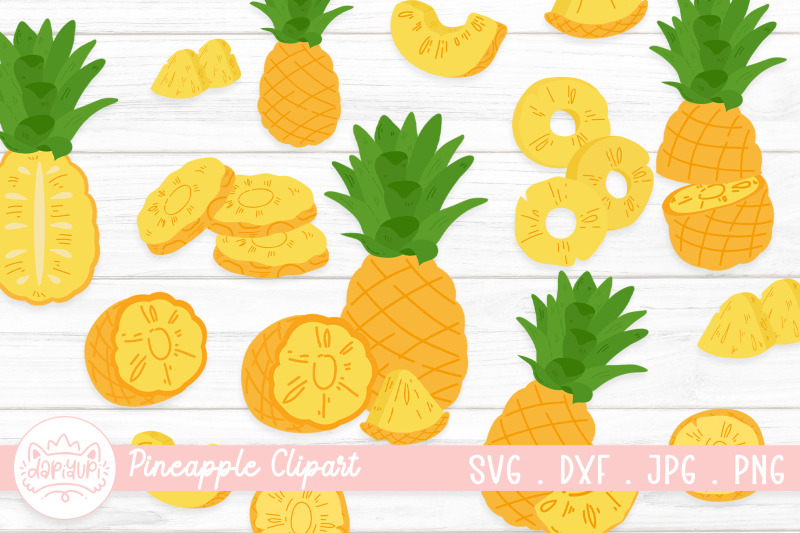 pineapple-clipart-bundle-summer-fruit-svg-bundle