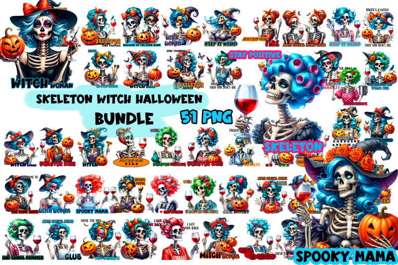 skeleton-witch-halloween-clipart-bundle