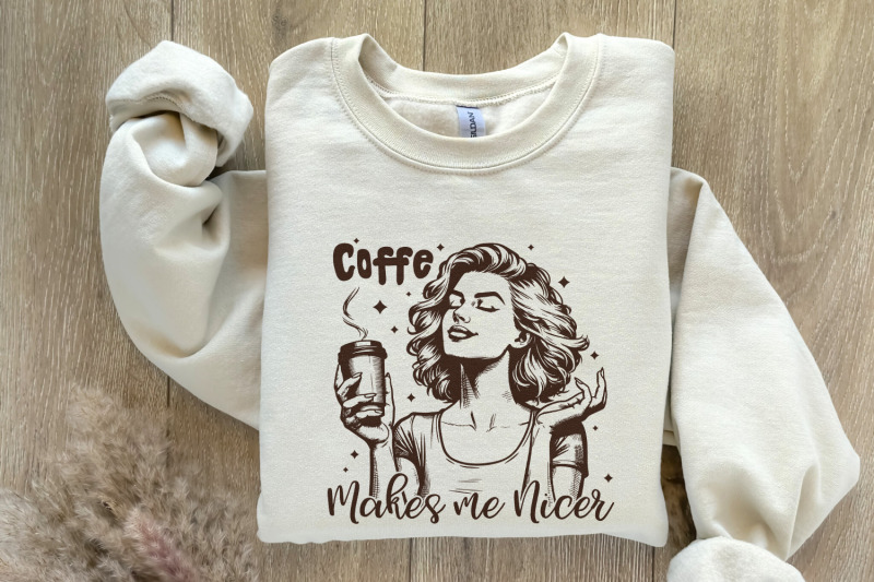 coffee-makes-me-nicer-png-snarky-sarcastic-adult-humor-trendy-womens-retro-tired-pig-funny-tee-girly-shirt-hoodie-relatable