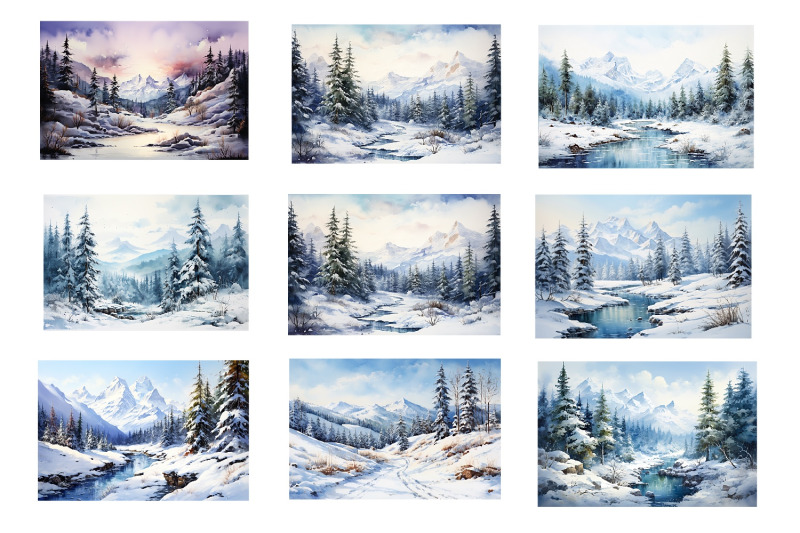 winter-ski-resort-watercolor-clipart