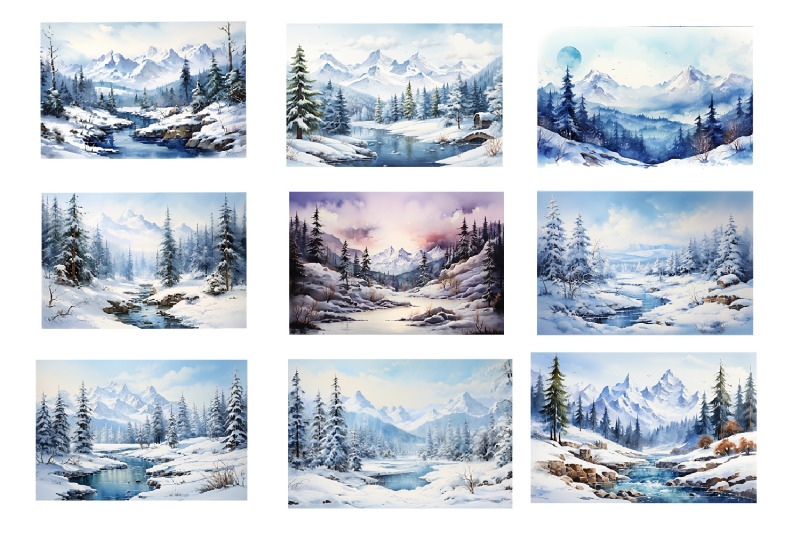 winter-ski-resort-watercolor-clipart