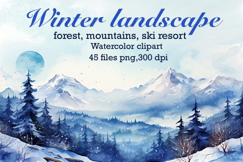 winter-ski-resort-watercolor-clipart