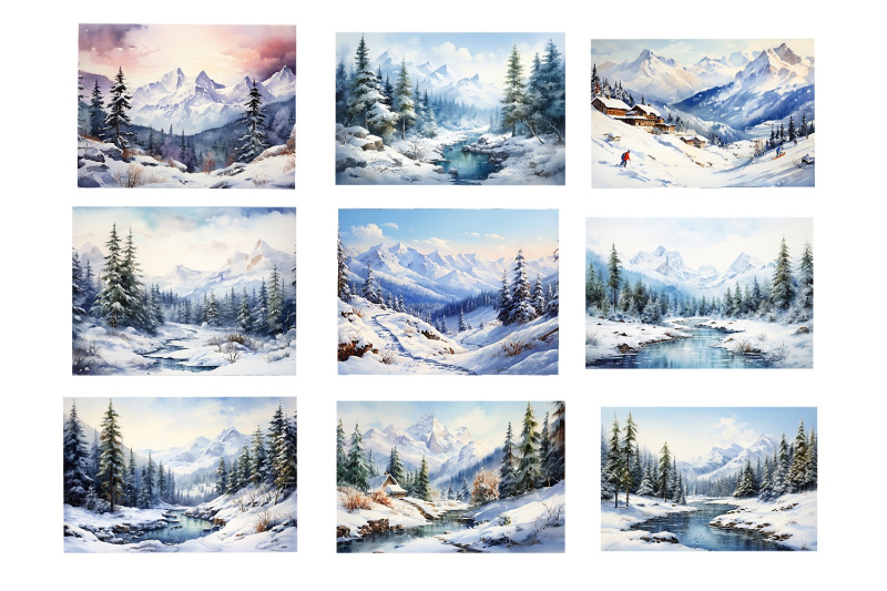 winter-ski-resort-watercolor-clipart