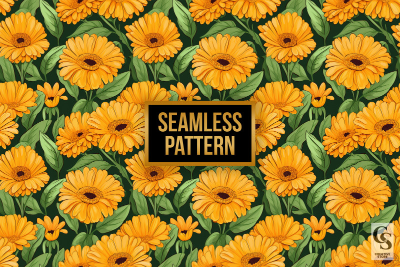 calendula-flowers-pattern-digital-papers