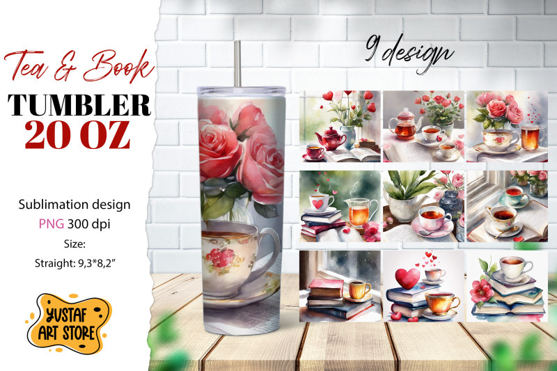 tea-tumbler-wrap-tea-and-book-sublimation-bundle