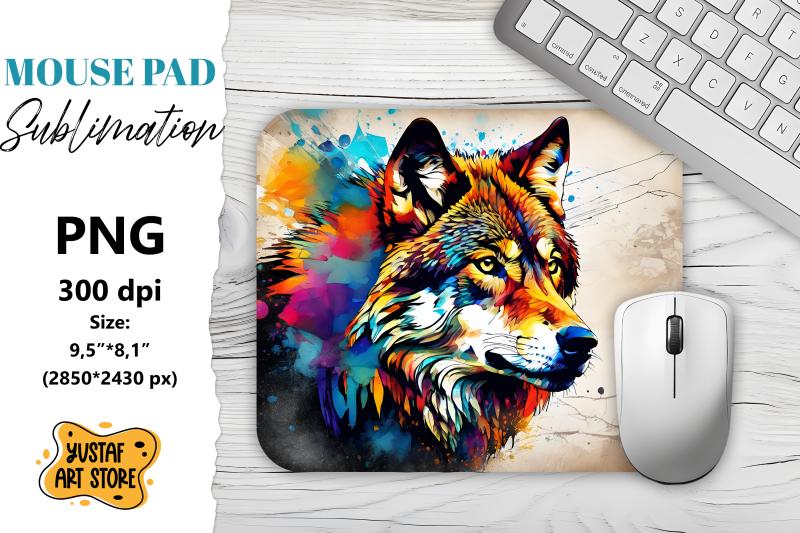 animal-mouse-pad-sublimation-wolf-sublimation-design