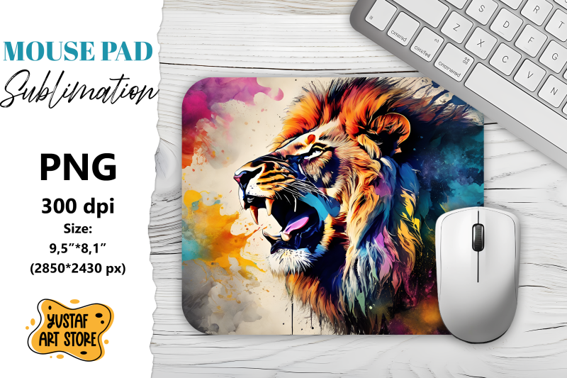 animal-mouse-pad-sublimation-lion-sublimation-design