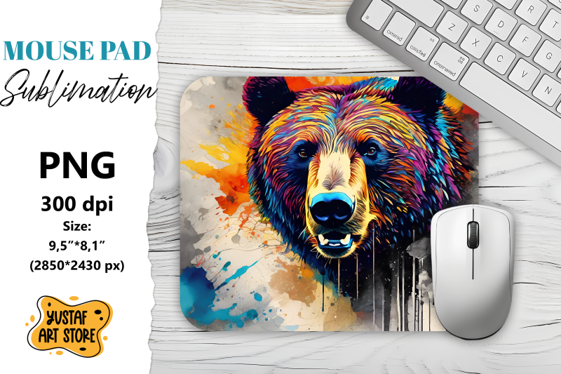 animal-mouse-pad-sublimation-bear-sublimation-design