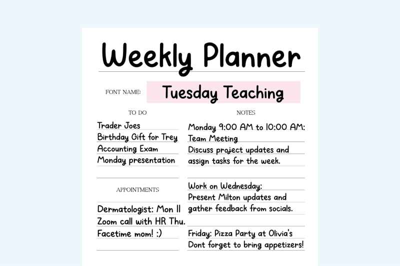 tuesday-teaching-simple-handwriting-font