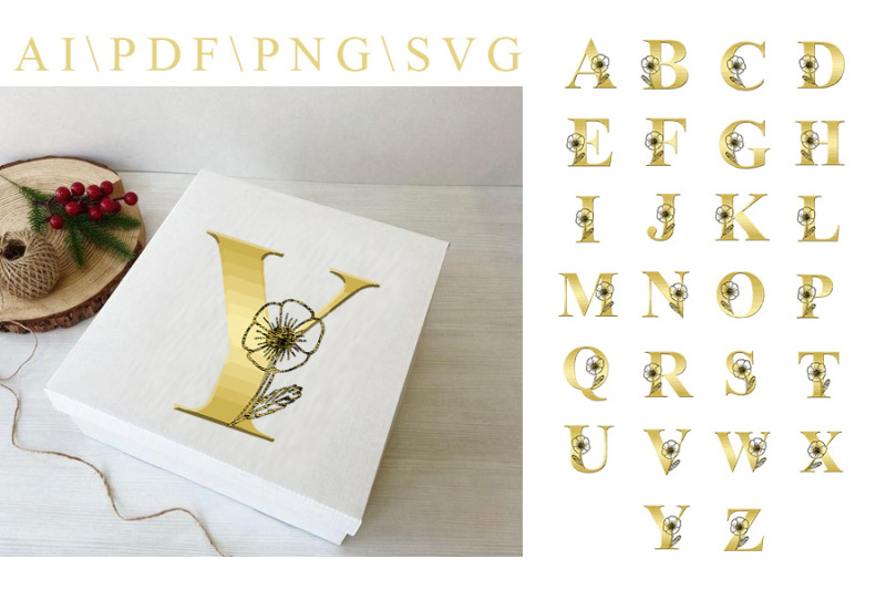 alphabet-gold-alphabet-clipart-flowers-svg