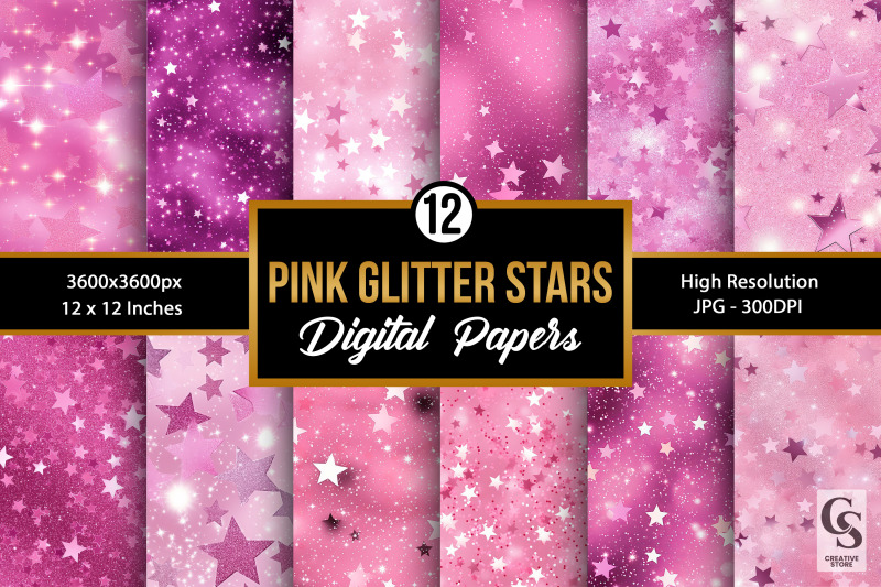 pink-glittery-stars-pattern-digital-papers