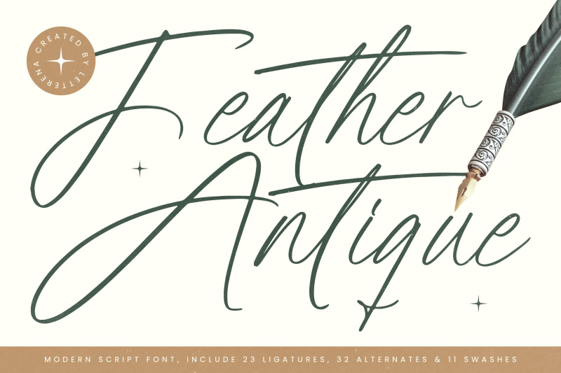 feather-antique-modern-script-font