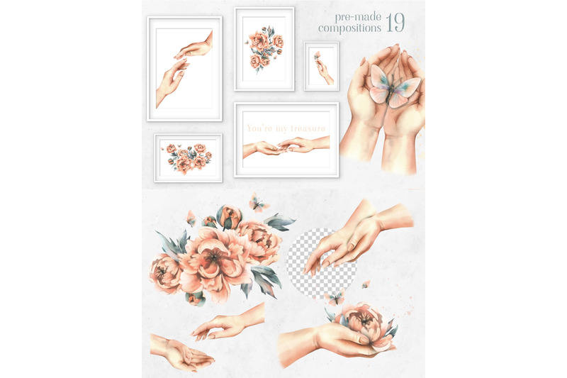 hands-and-peonies-watercolor-clipart