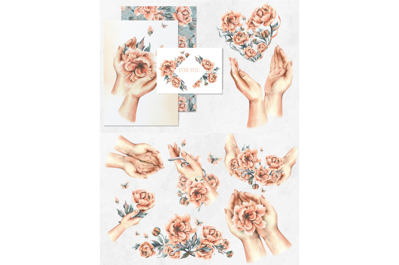 hands-and-peonies-watercolor-clipart