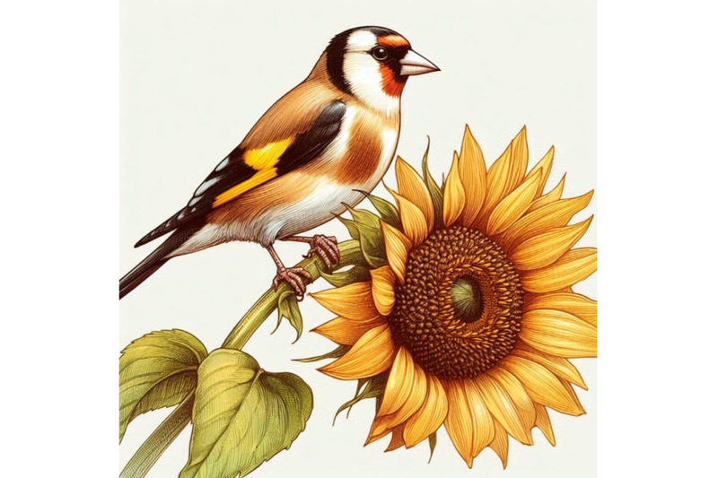 a-goldfinch-perched-on-a-sunflower