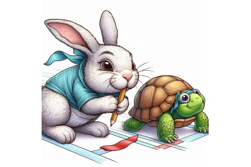 a-rabbit-and-a-turtle-racing-to-the-finish-line