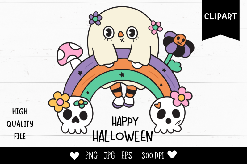 cute-ghost-halloween-groovy-kawaii-cliparts-trick-or-treat