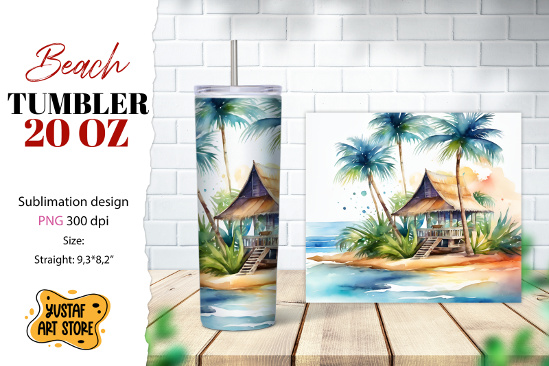 beach-tumbler-wrap-summer-tumbler-sublimation-design