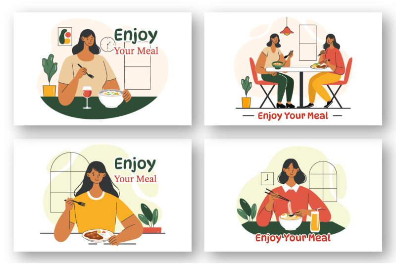 9-enjoy-your-meal-vector-illustration