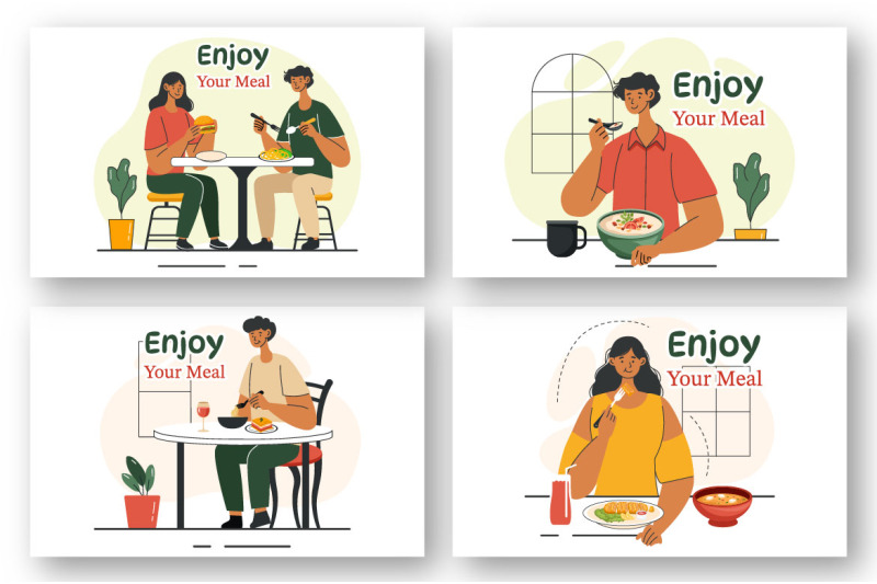 9-enjoy-your-meal-vector-illustration