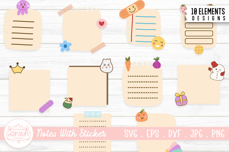 cute-notes-with-sticker-clipart-bundle