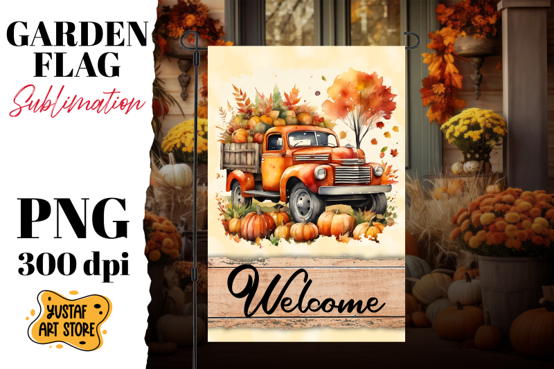 fall-garden-flag-sublimation-fall-truck-sublimation