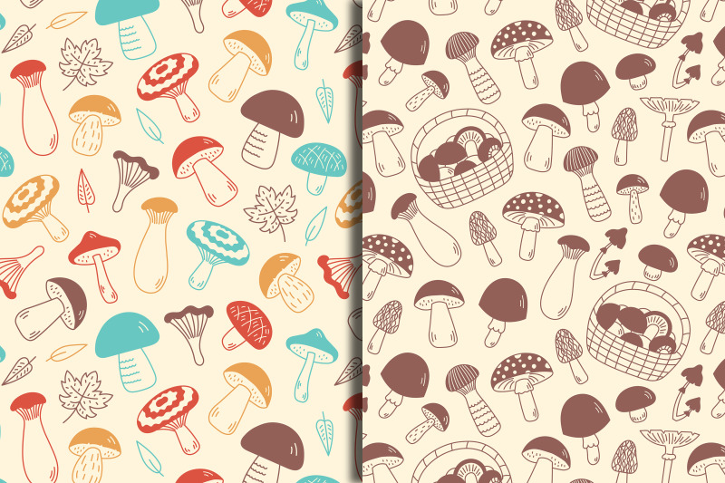 mushroom-doodle-seamless-patterns-eps-jpg-png