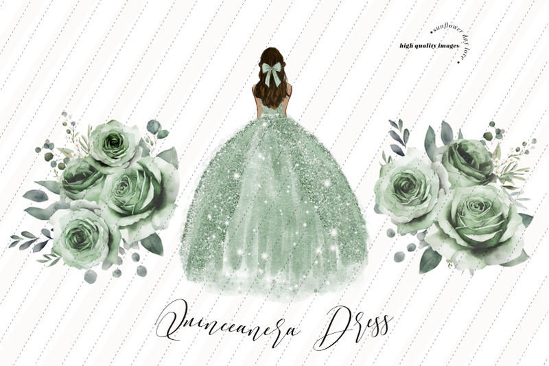 sage-green-african-girl-princess-dresses-clipart