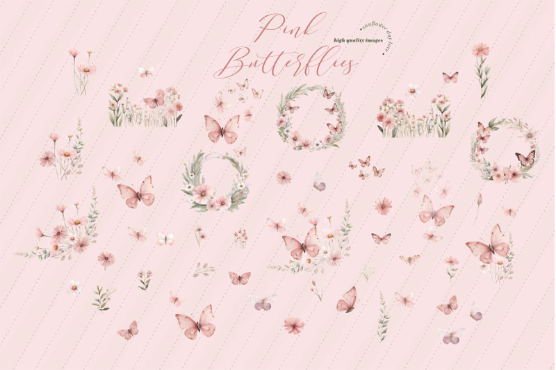 pink-wildflowers-butterflies-clipart