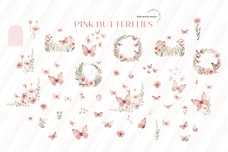 pink-wildflowers-butterflies-clipart