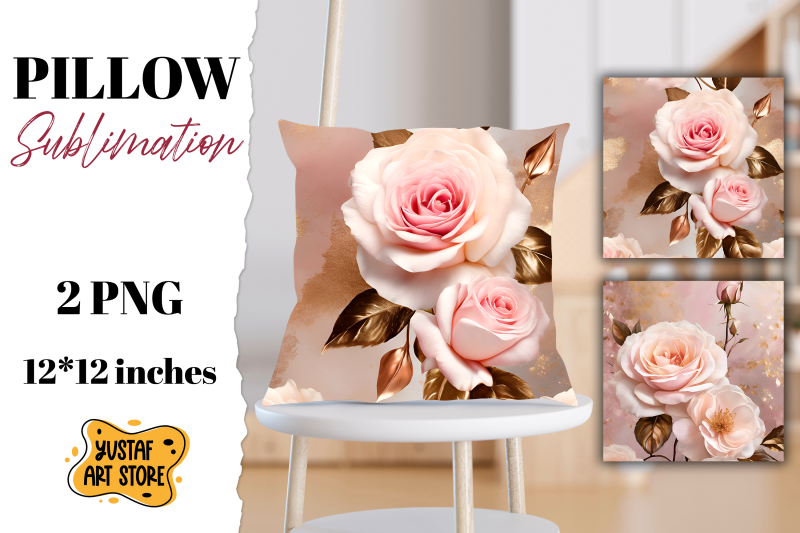 rose-gold-pillow-sublimation-2-flowers-pillow-design