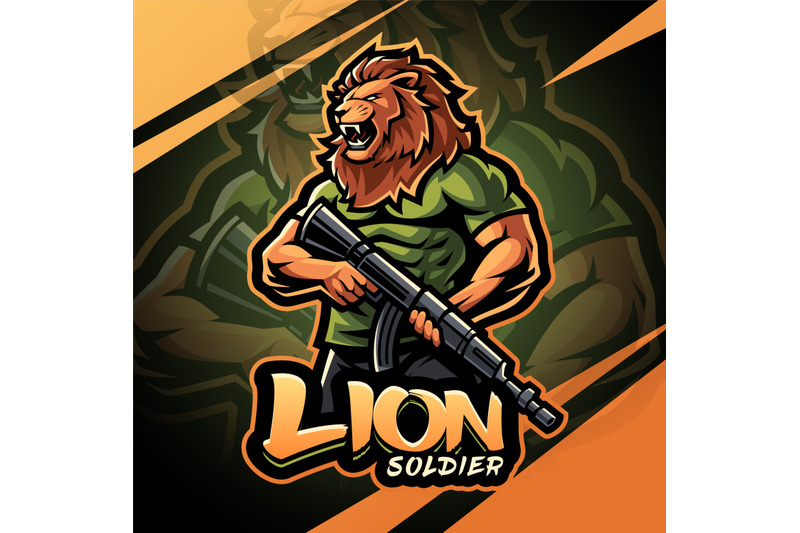 lion-soldier-esport-mascot-logo-design