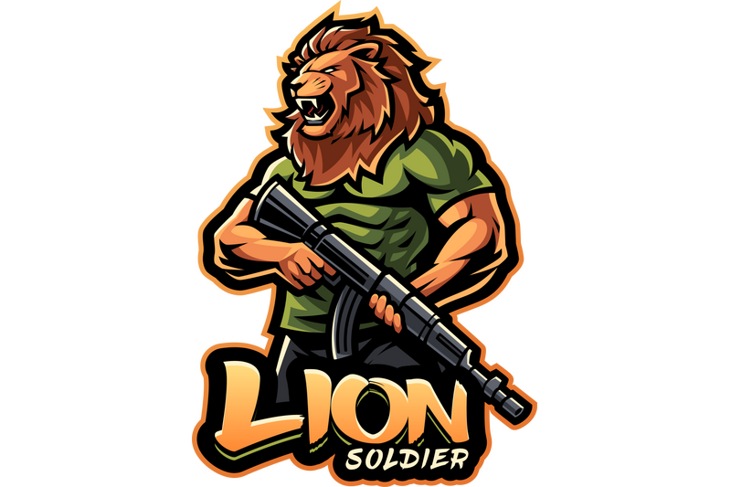 lion-soldier-esport-mascot-logo-design