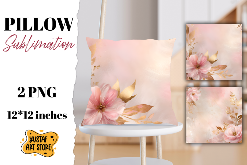 rose-gold-pillow-sublimation-2-flowers-pillow-design