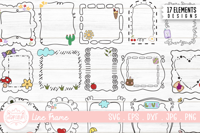 line-frame-with-sticker-clipart-bundle