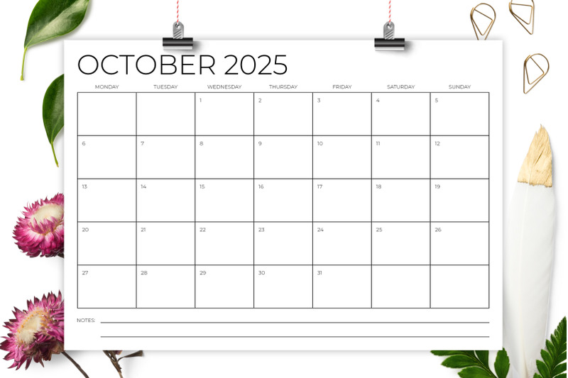 2025-a4-thin-sans-serif-mon-sun-calendar