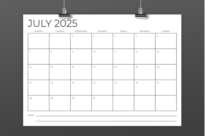 2025-a4-thin-sans-serif-mon-sun-calendar