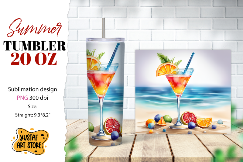 cocktail-tumbler-wrap-summer-tumbler-sublimation-design