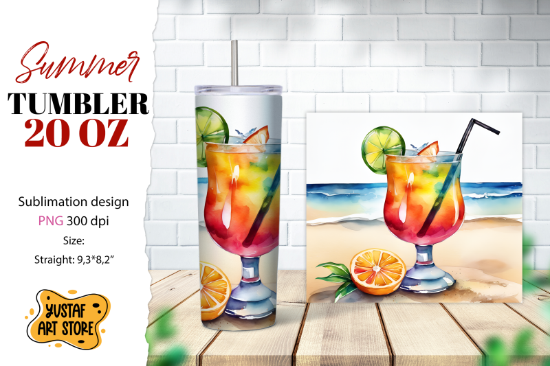 cocktail-tumbler-wrap-summer-tumbler-sublimation-design