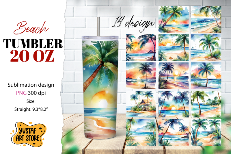 beach-tumbler-bundle-summer-tumbler-sublimation-design