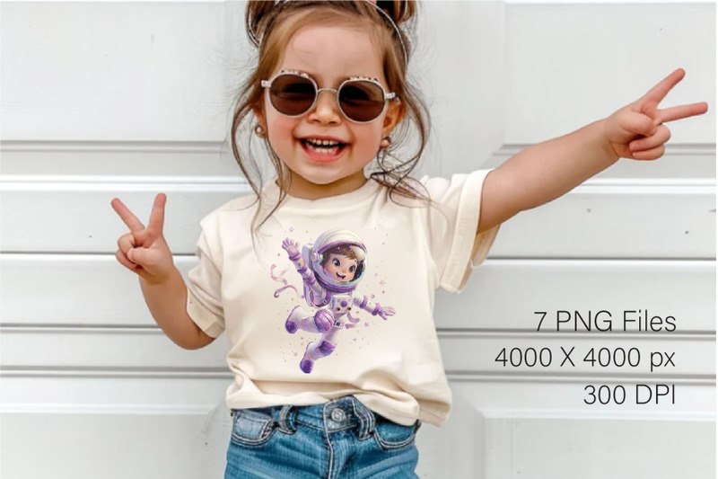 cute-girl-astronaut-t-shirt-png