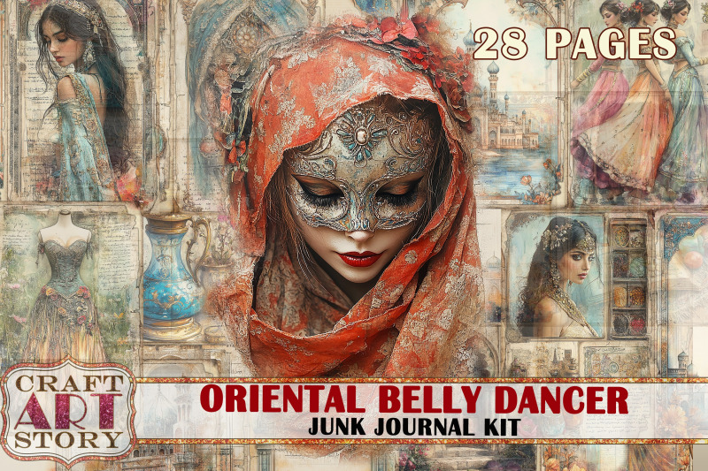 vintage-oriental-belly-dancer-junk-journal-kit-scrapbook