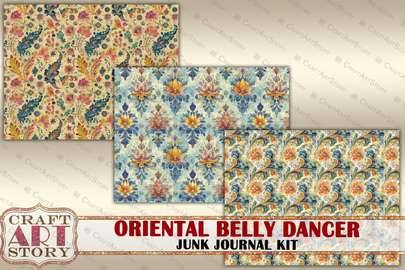 vintage-oriental-belly-dancer-junk-journal-kit-scrapbook